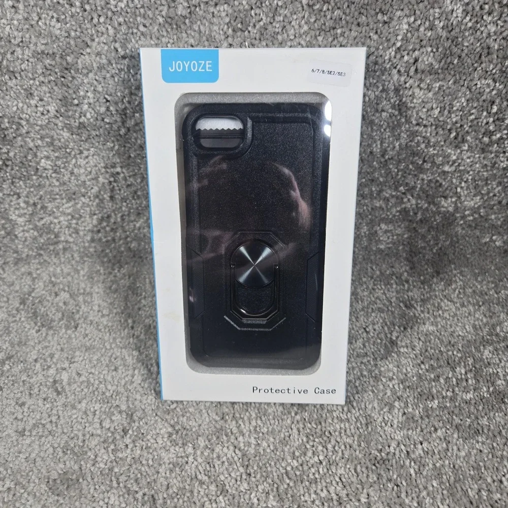JOYOZE Cellphone Case Black Ring Stand Screen Protector iPhone SE 7 8 4.7
